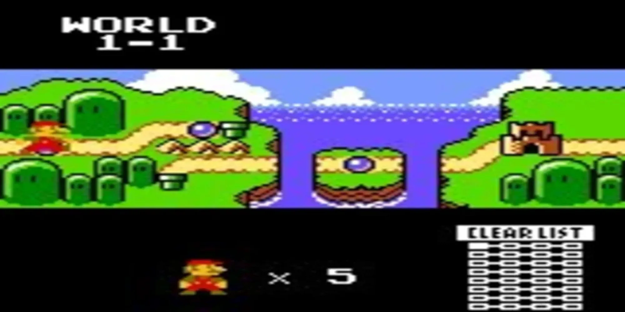 Mario nhảy qua chướng ngại vật trong Super Mario Bros. Deluxe trên Game Boy Color
