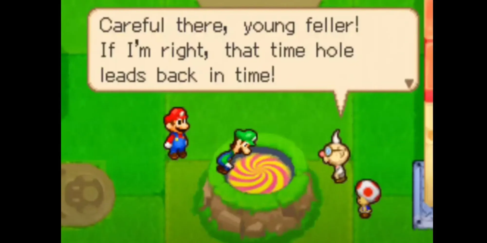 Mario và Luigi cùng phiên bản nhí của họ trong Partners in Time