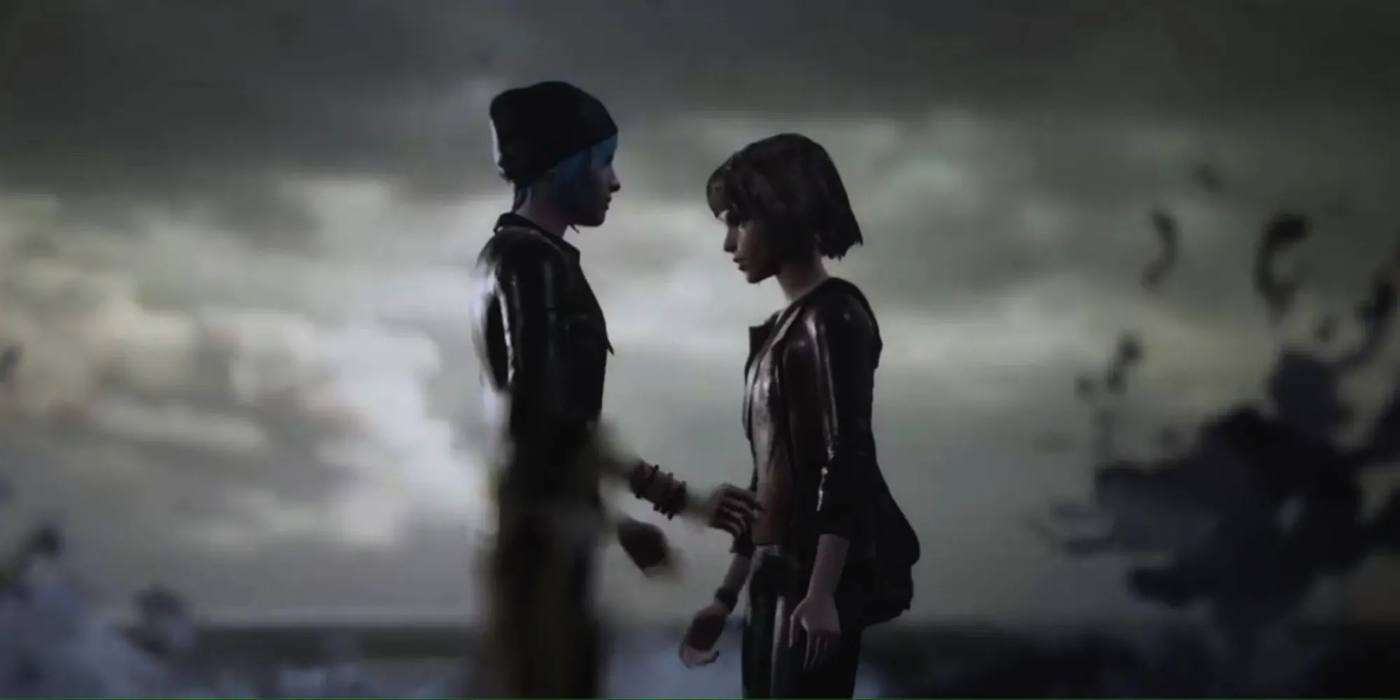 Max và Chloe trong Life is Strange nhìn về phía cơn bão