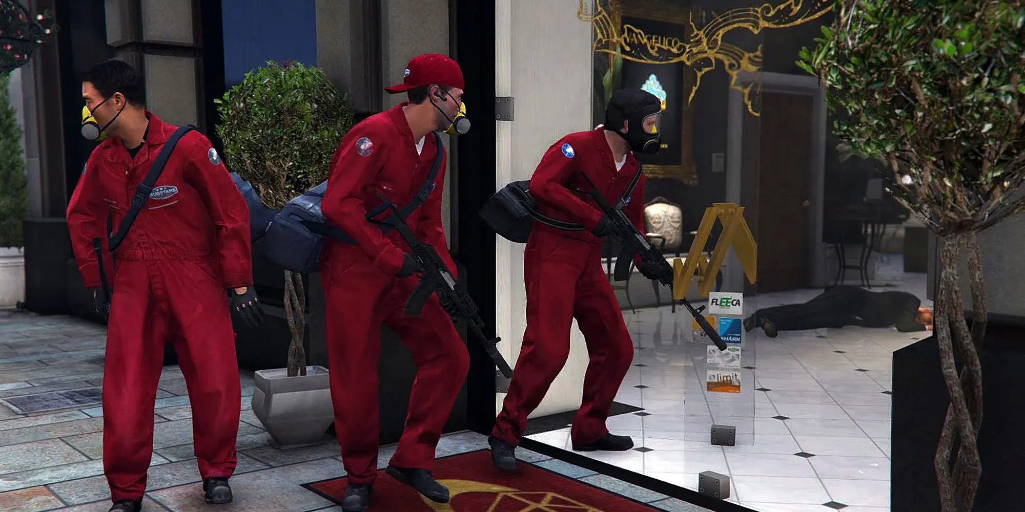Michael và Franklin trong kế hoạch cướp tiệm vàng ở GTA 5