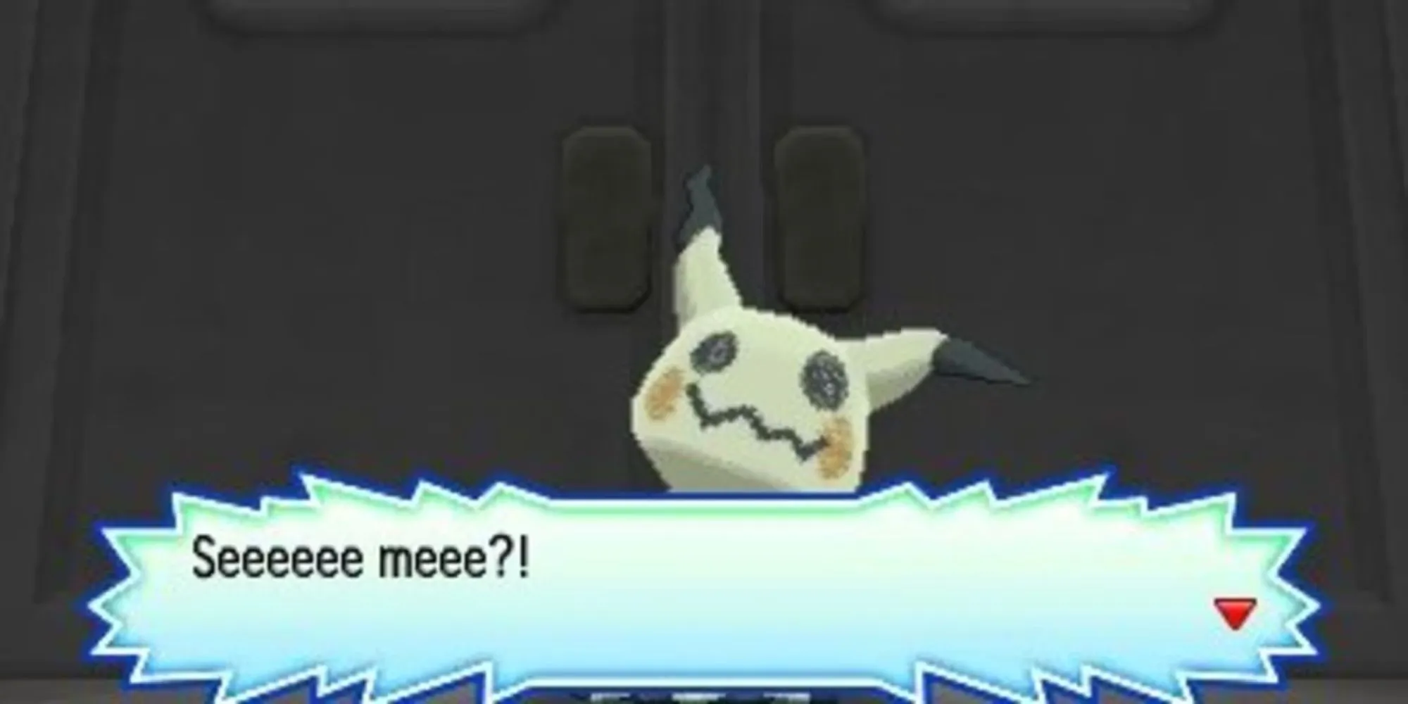 Mimikyu trong Pokemon Sun and Moon với dòng chữ Seeeeee Meee?!