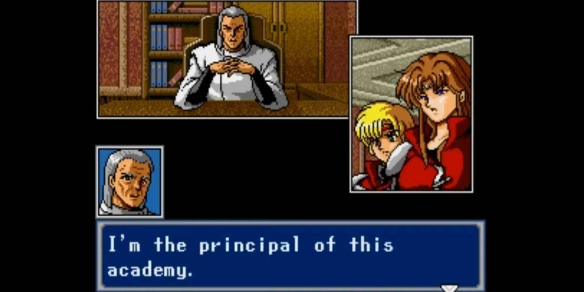 Một cảnh cắt theo phong cách manga trong Phantasy Star IV: The End of the Millennium