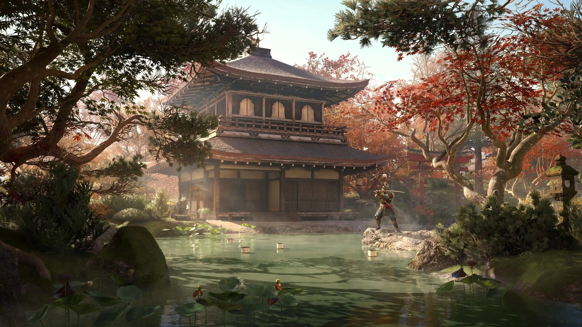 Một cảnh chiến đấu hành động của nhân vật Naoe trong game Assassin's Creed Shadows