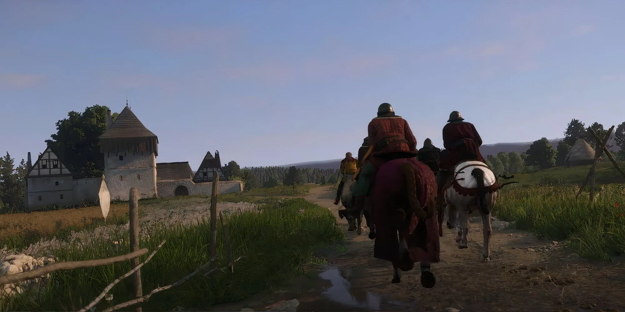 Một cảnh trong Kingdom Come Deliverance 2 cho thấy Henry đang đến gần dinh thự của Semine
