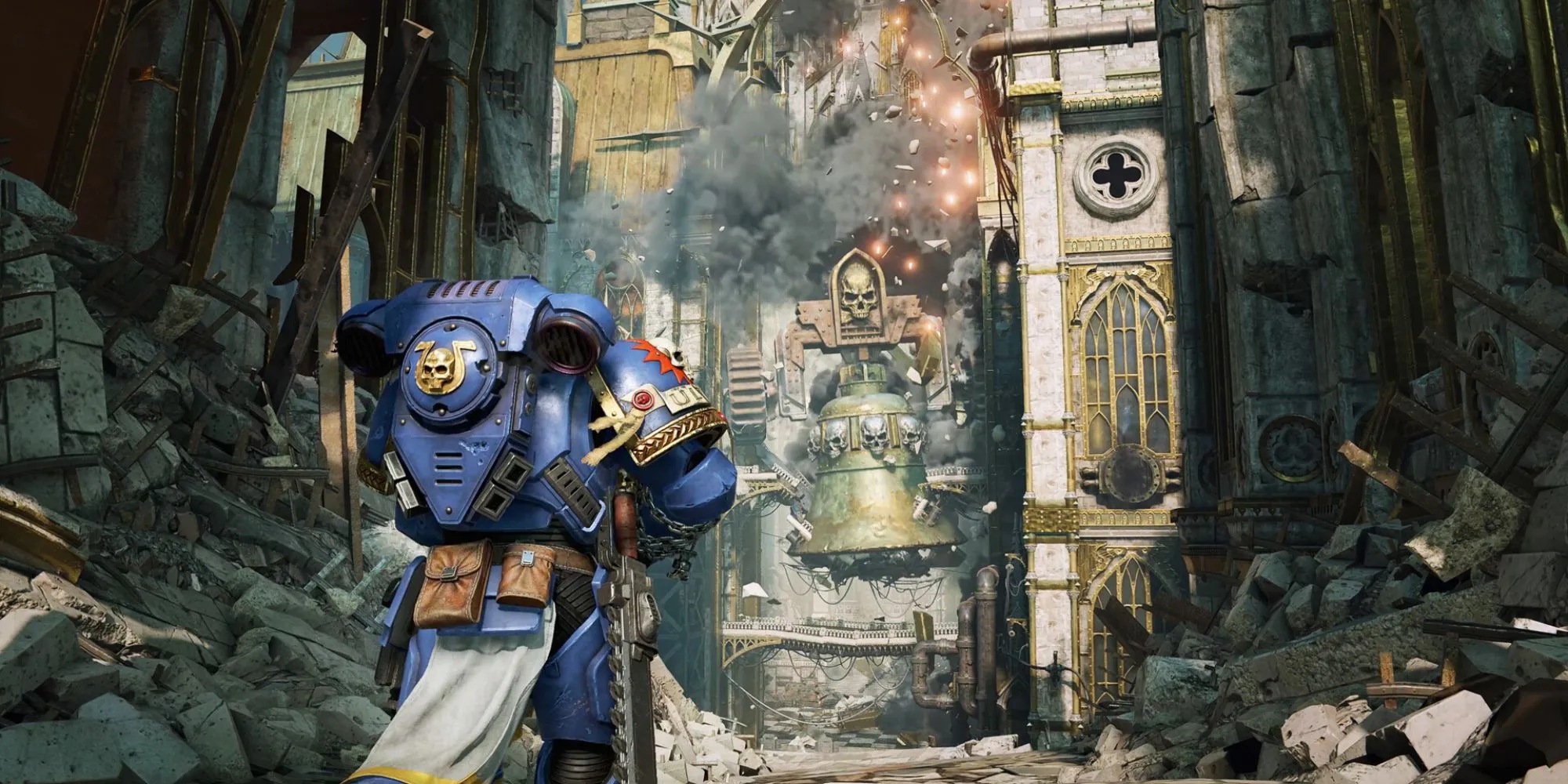 Một Space Marine hùng dũng trong Warhammer 40k Space Marine 2
