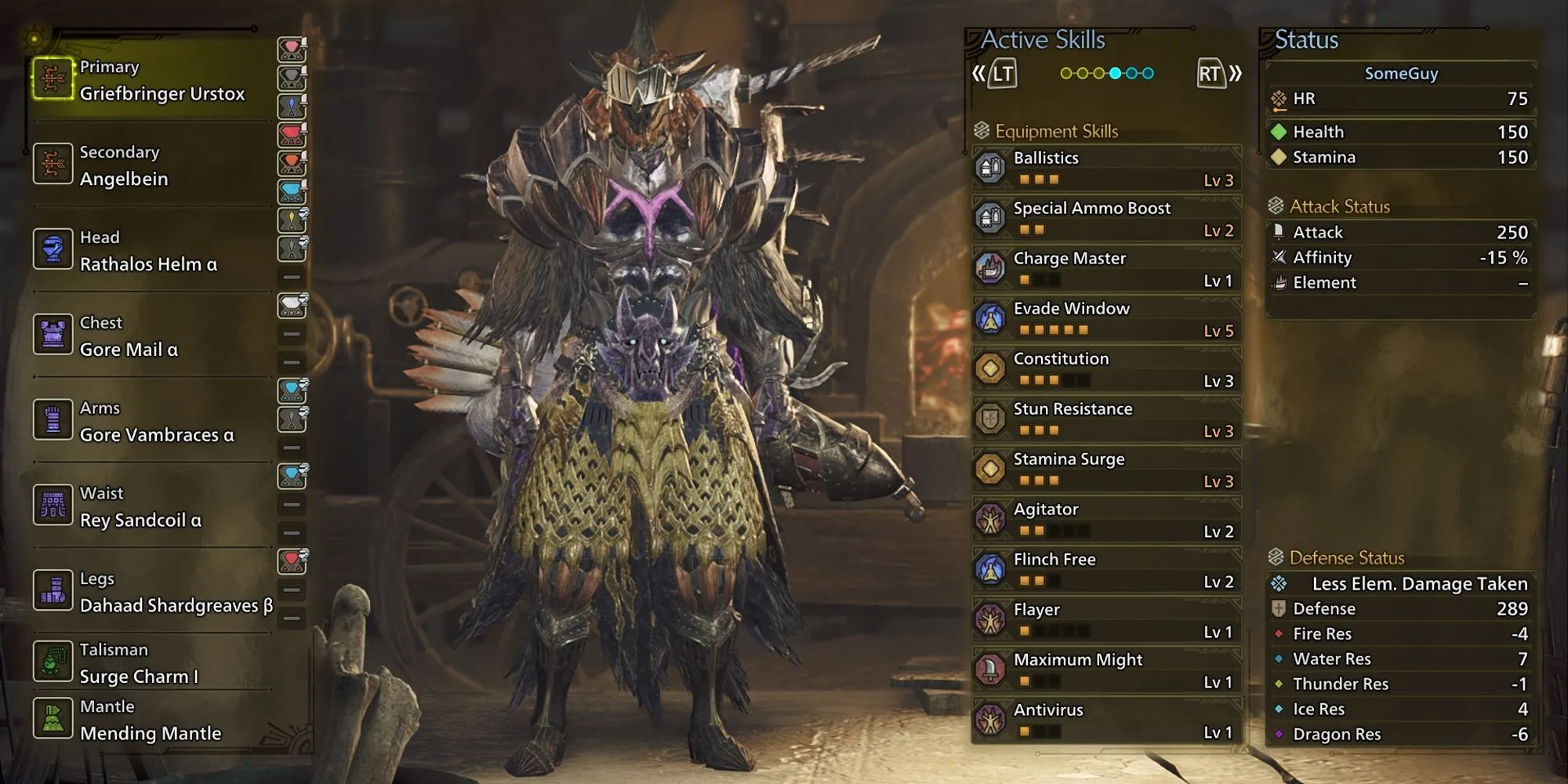 Một thợ săn trong bộ giáp High Rank hầm hố đang chuẩn bị tấn công quái vật bằng cung trong Monster Hunter Wilds