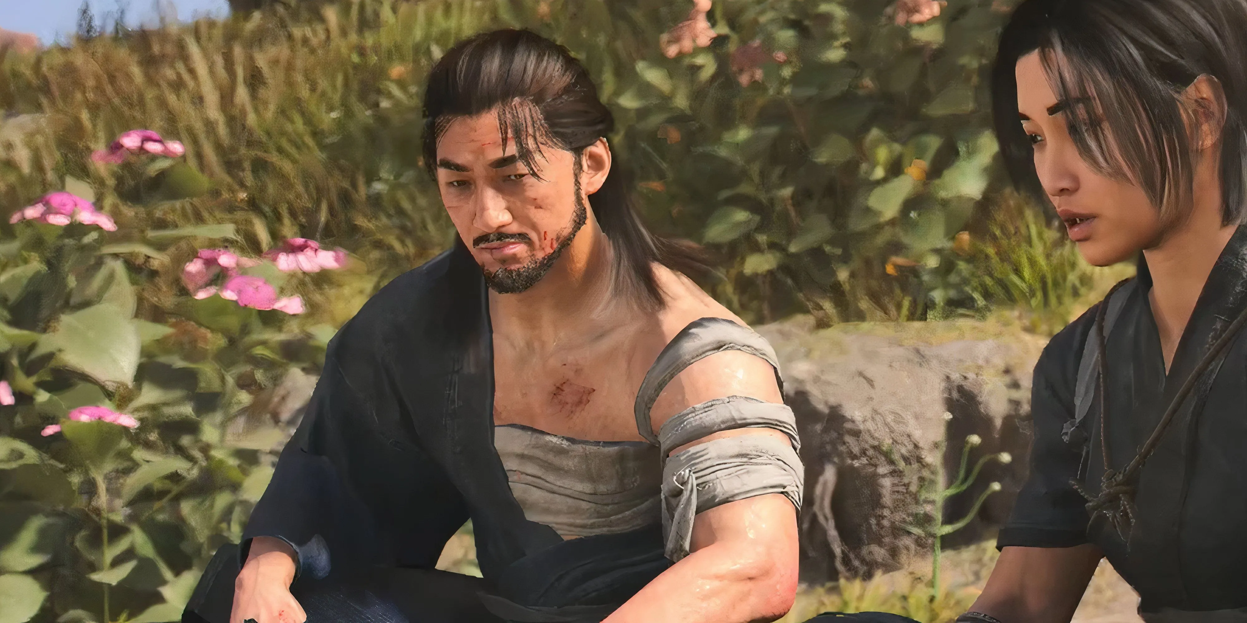 Naoe chăm sóc Koshiro bị thương, một khoảnh khắc quan trọng trong Assassin's Creed Shadows