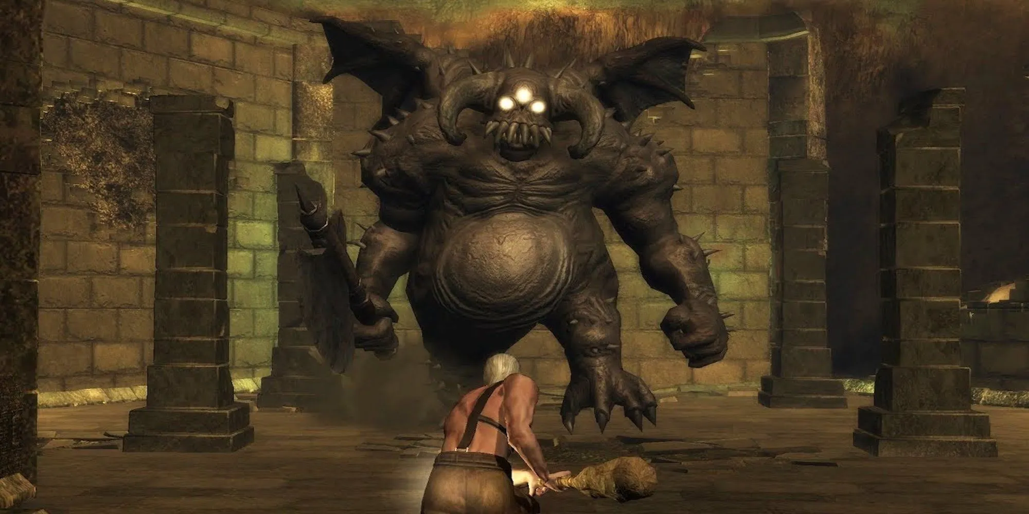 Người chơi đối mặt với quái vật Vanguard trong Demon's Souls