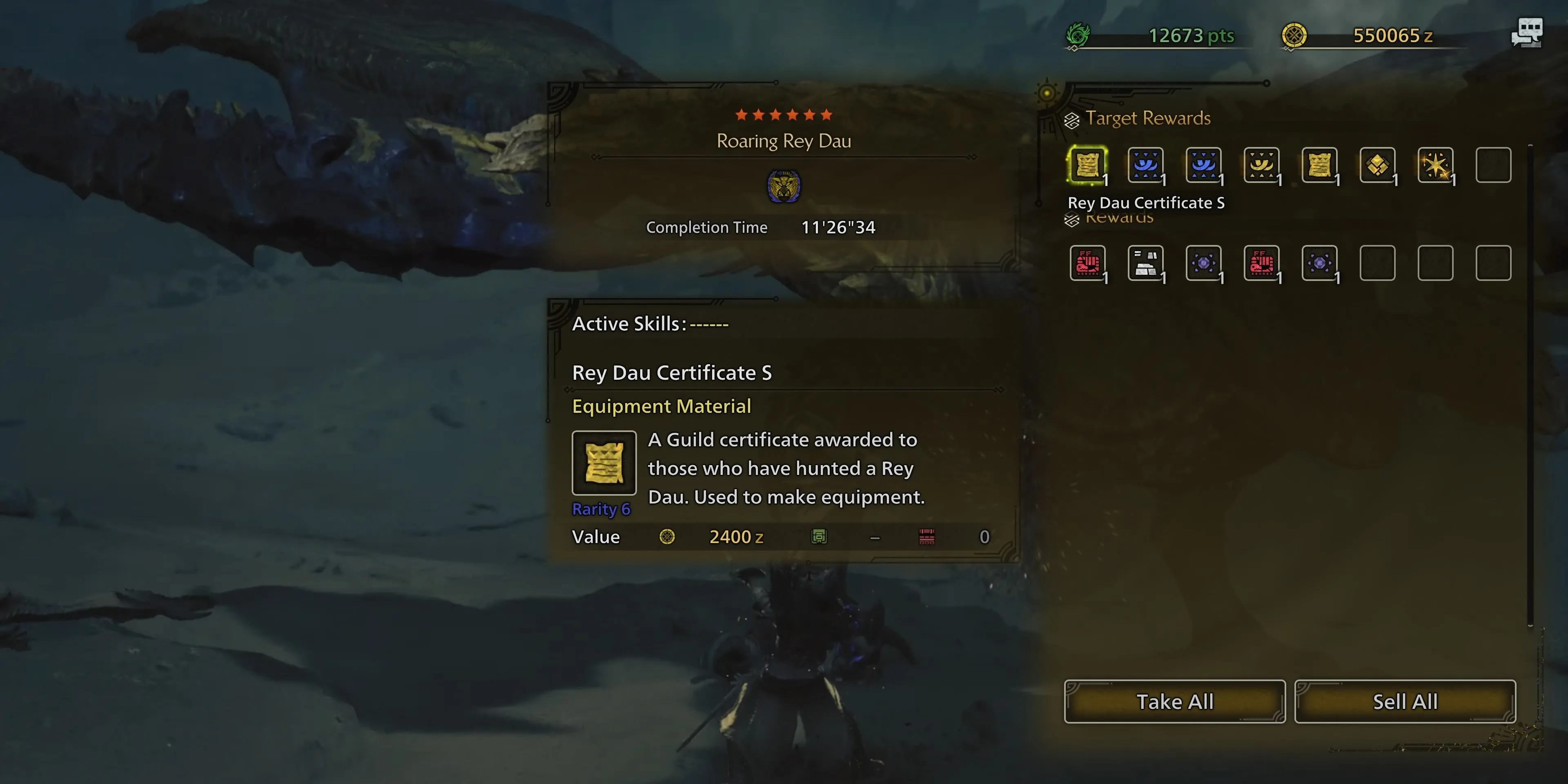Nguyên liệu hiếm nhận được sau khi hạ gục Rey Dau trong Monster Hunter Wilds