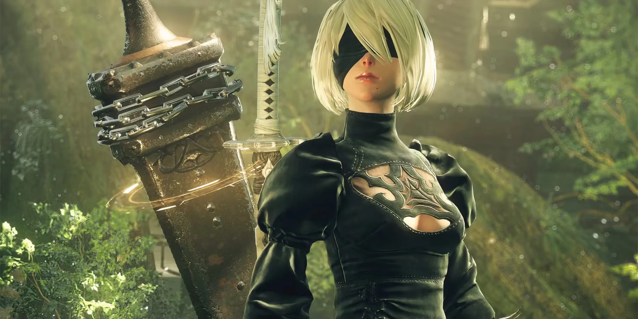 Nhân vật 2B trong game hành động NieR: Automata