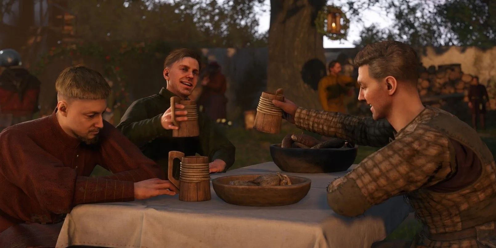 Nhân vật chính Henry của Kingdom Come Deliverance 2 đang thưởng thức đồ uống trong quán rượu