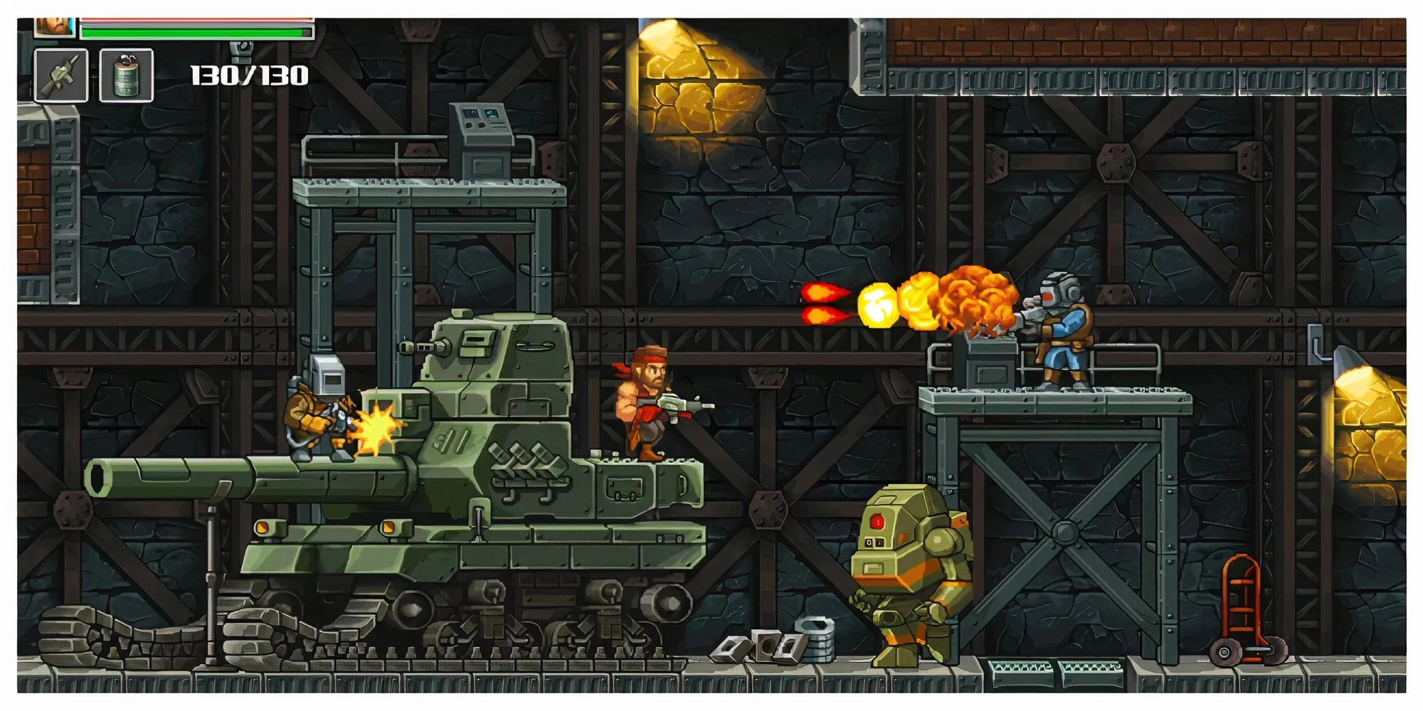Nhân vật chính trong Guns of Fury chiến đấu trong một môi trường khoa học viễn tưởng