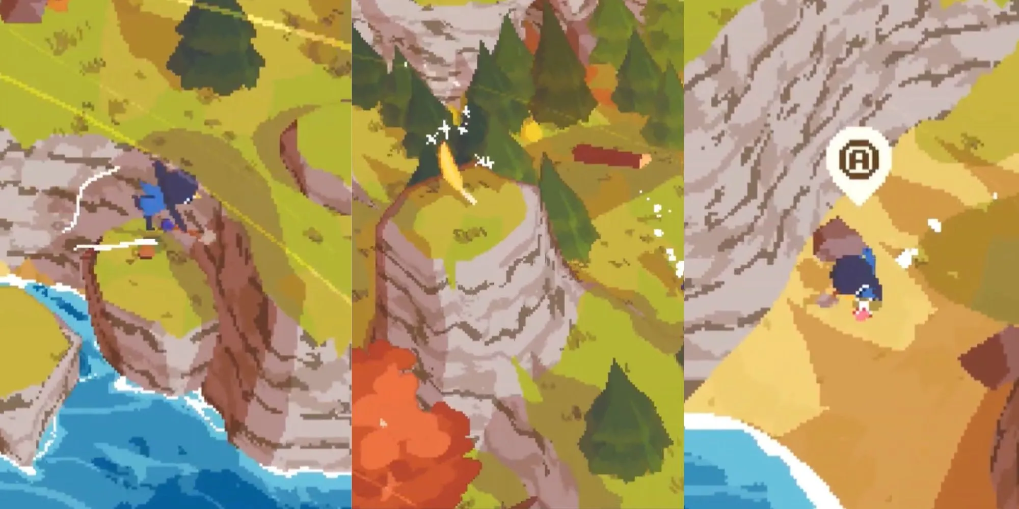 Top Game Sưu Tầm Thư Giãn: Chơi Là Mê, Sưu Tầm Là Nghiện! 1 Nhân vật Claire trong A Short Hike đang bay lượn thu thập lông vũ vàng trên đảo Hawk Peak