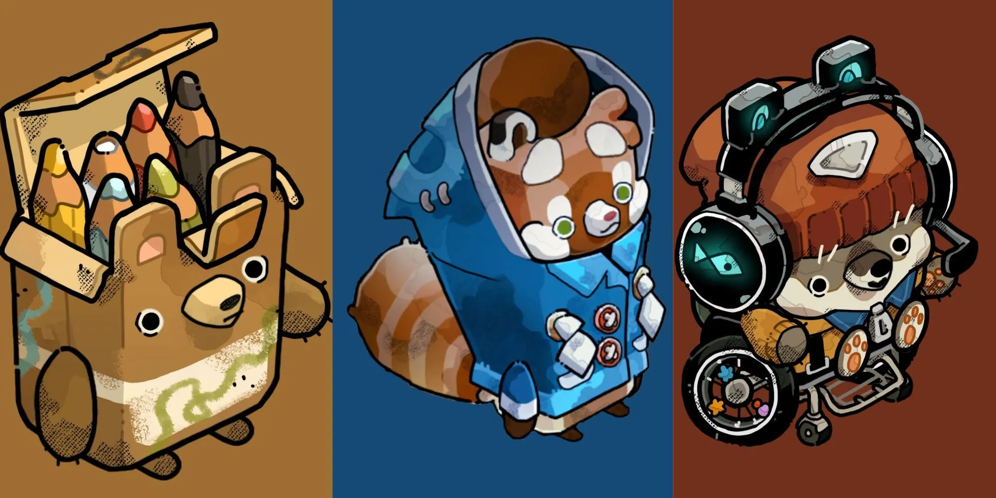 Nhân vật Spirit Scout tương tác với các chú gấu ma trong khung cảnh đầy màu sắc của Cozy Grove và các vật phẩm sưu tầm