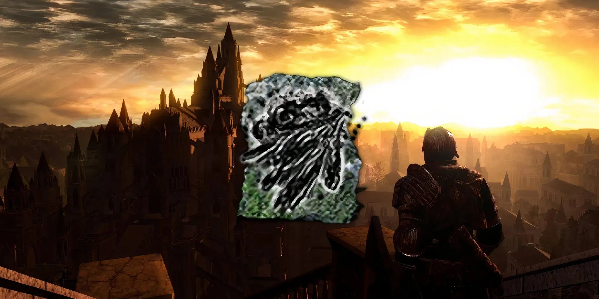Nhân vật sử dụng Sorcery Dark Bead phóng ra một loạt các cầu năng lượng hắc ám trong Dark Souls 1