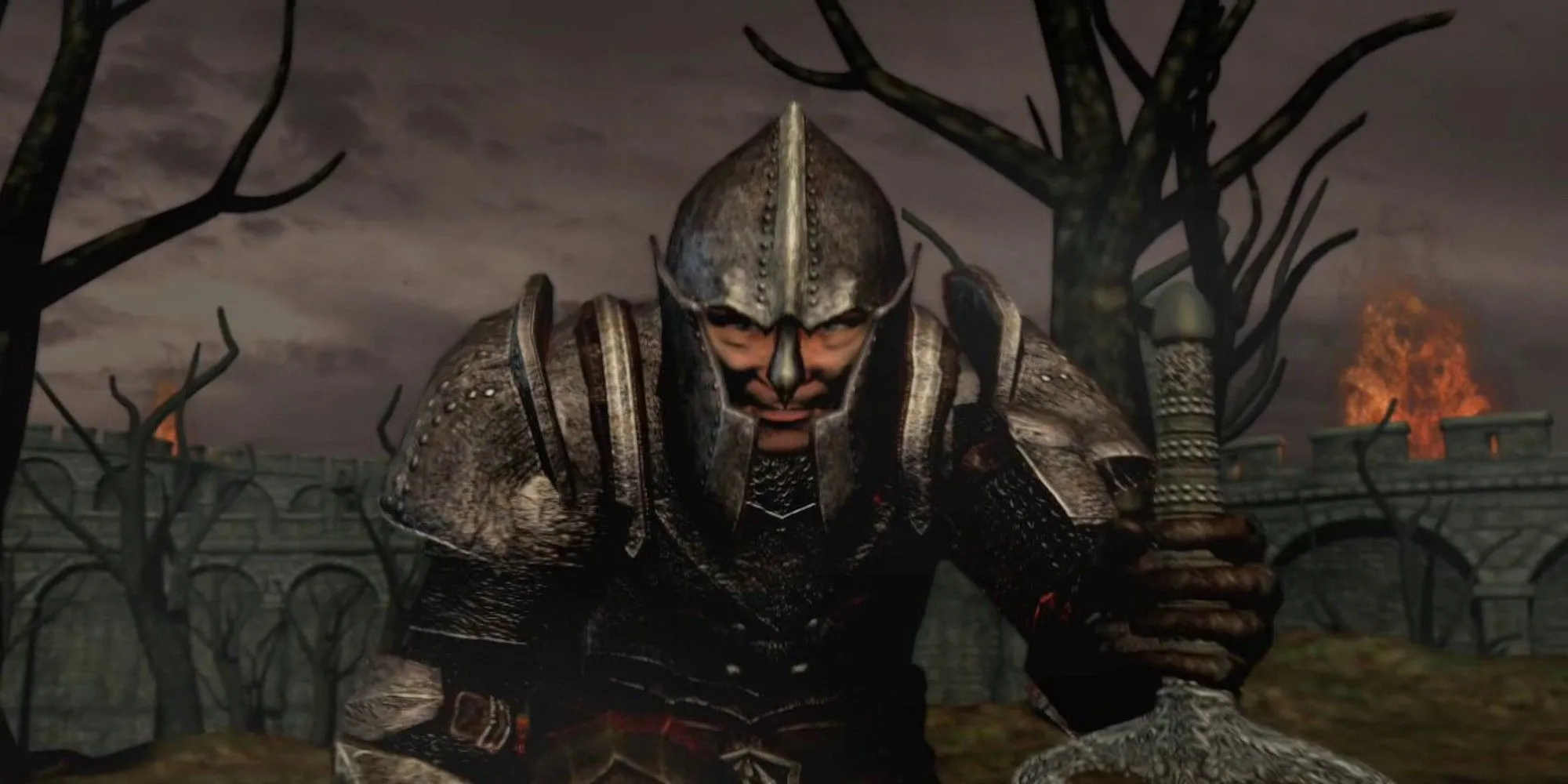 Nhân vật trong The Elder Scrolls 4: Oblivion nhìn chằm chằm vào màn hình