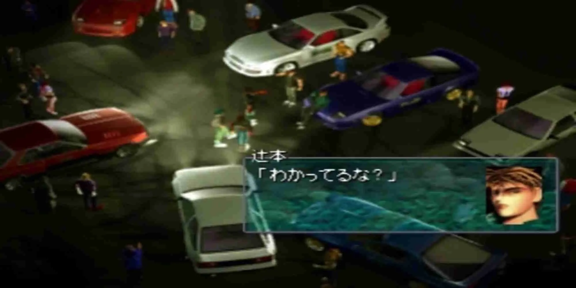 Nhân vật và chiếc xe đua tùy chỉnh trong game Racing Lagoon PS1, một tựa game đua xe nhập vai
