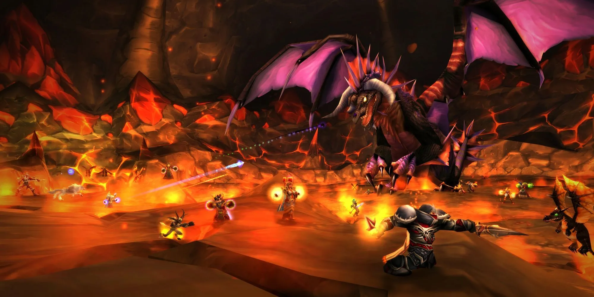 Nhóm người chơi thực hiện nhiệm vụ raid trong game World of Warcraft