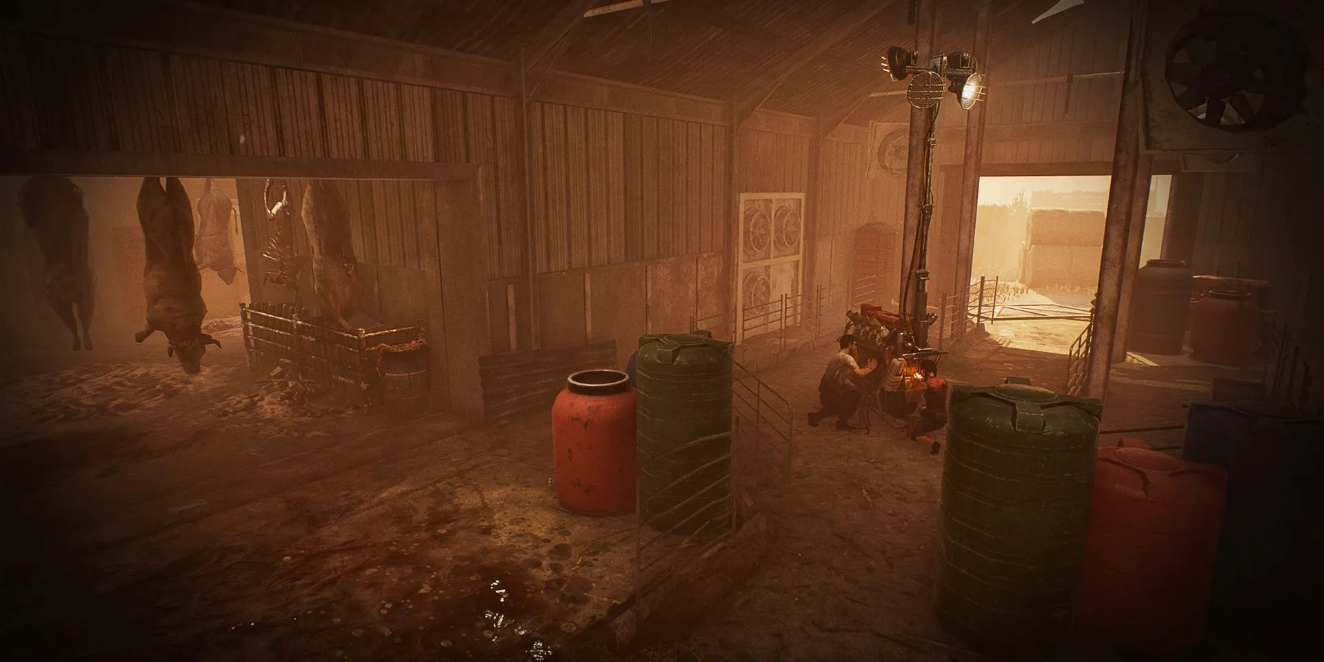 Những người sống sót đang sửa máy phát điện trong Dead by Daylight