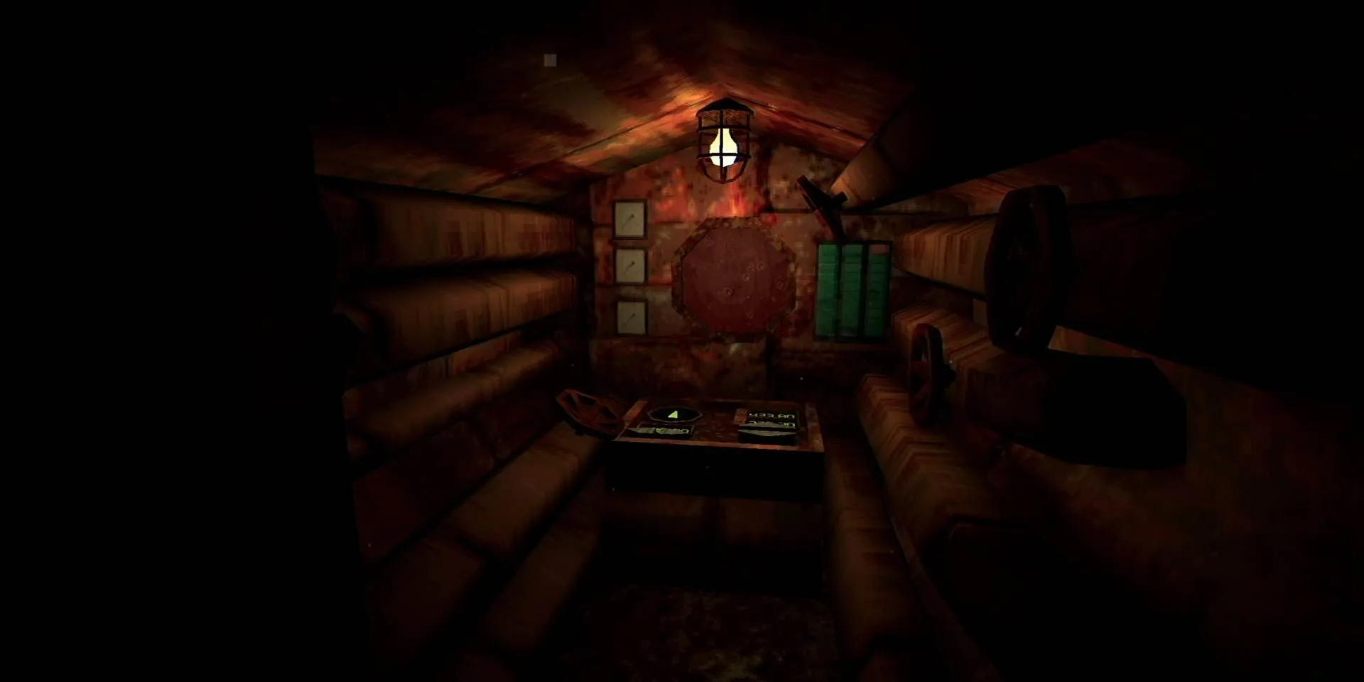 Nội thất buồng lái tàu ngầm trong game kinh dị Iron Lung