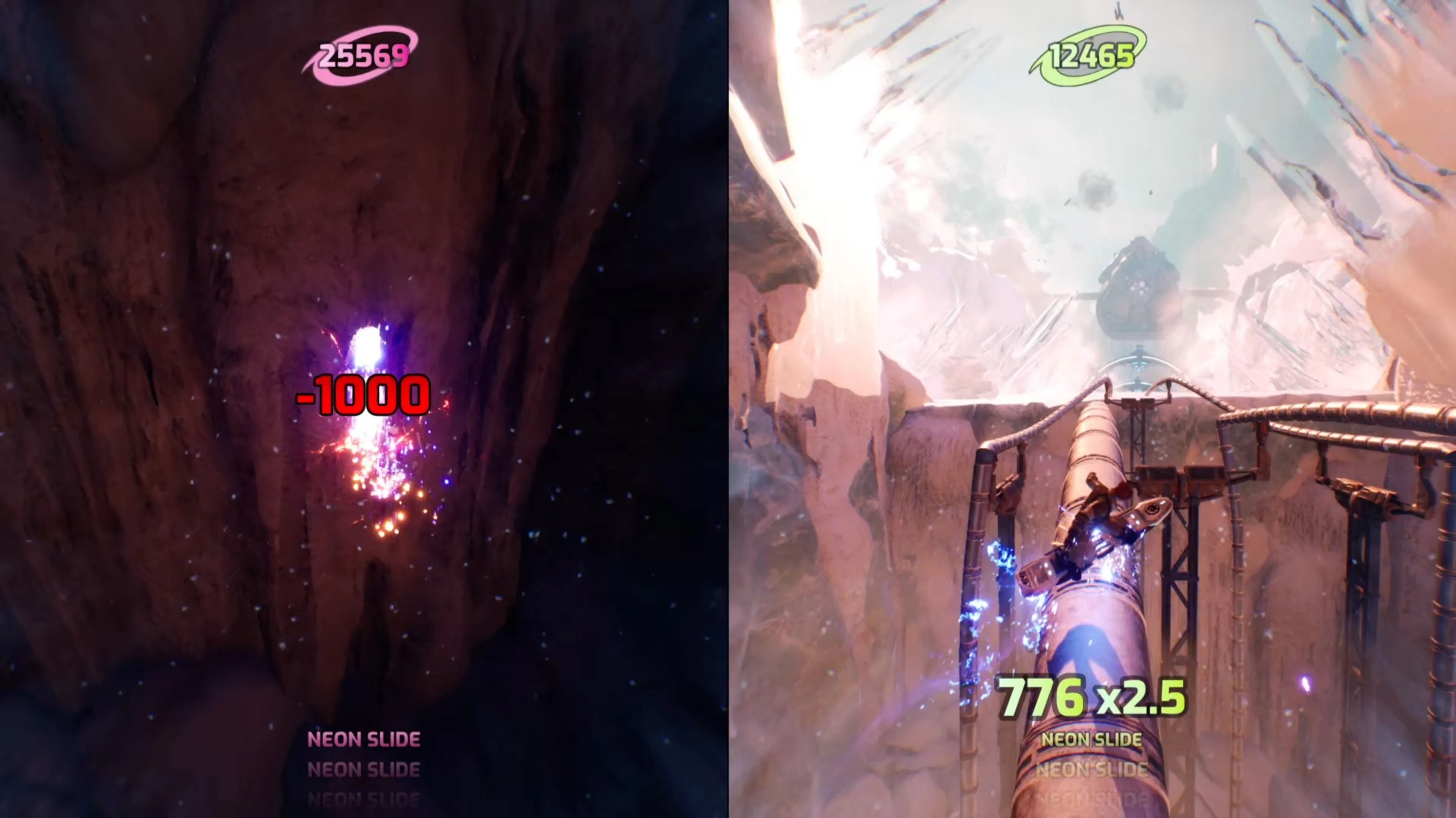 Pha biểu diễn trick trên không ngoạn mục tại Slopes of War trong game Split Fiction