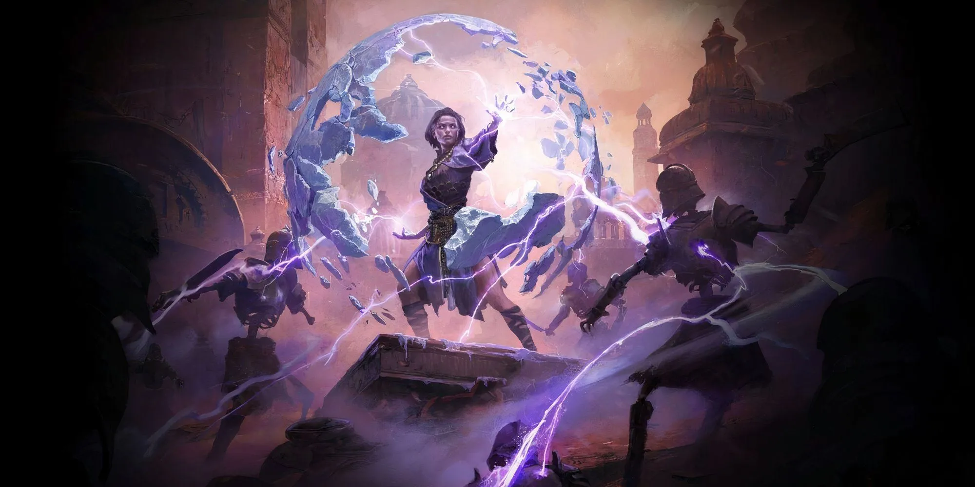 Pháp Sư Stormweaver tung kỹ năng Spark tạo ra cơn bão điện trong Path of Exile II
