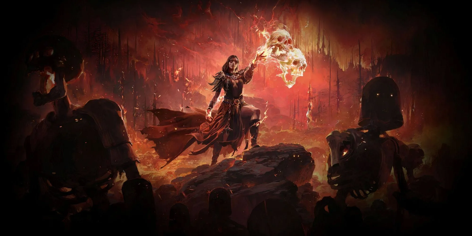 Phù Thủy Infernalist triệu hồi Raging Spirits trong Path of Exile II