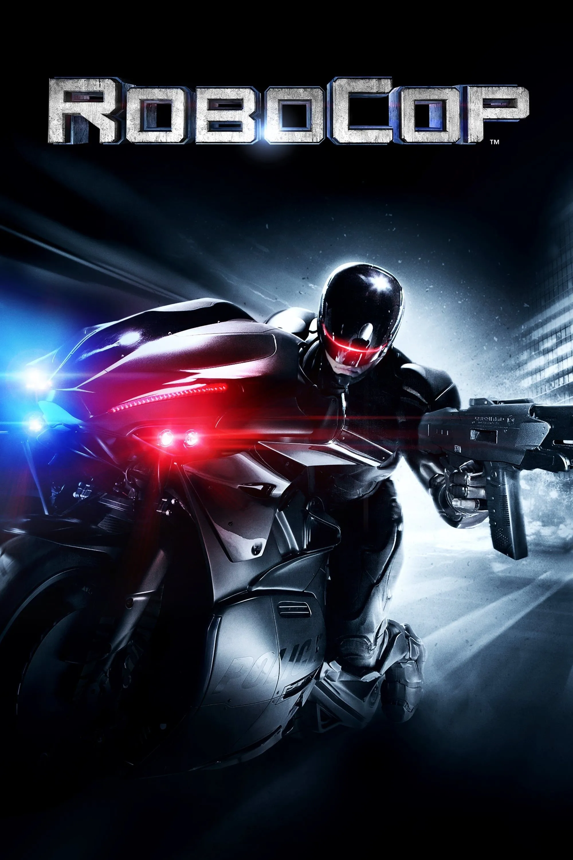 Poster phim RoboCop 2014 làm nổi bật hình ảnh người máy cảnh sát hiện đại