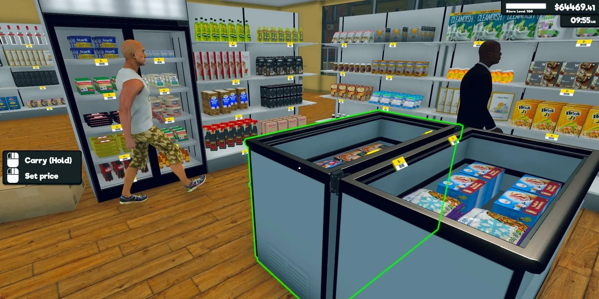 Sắp xếp các tủ mát trong Supermarket Simulator