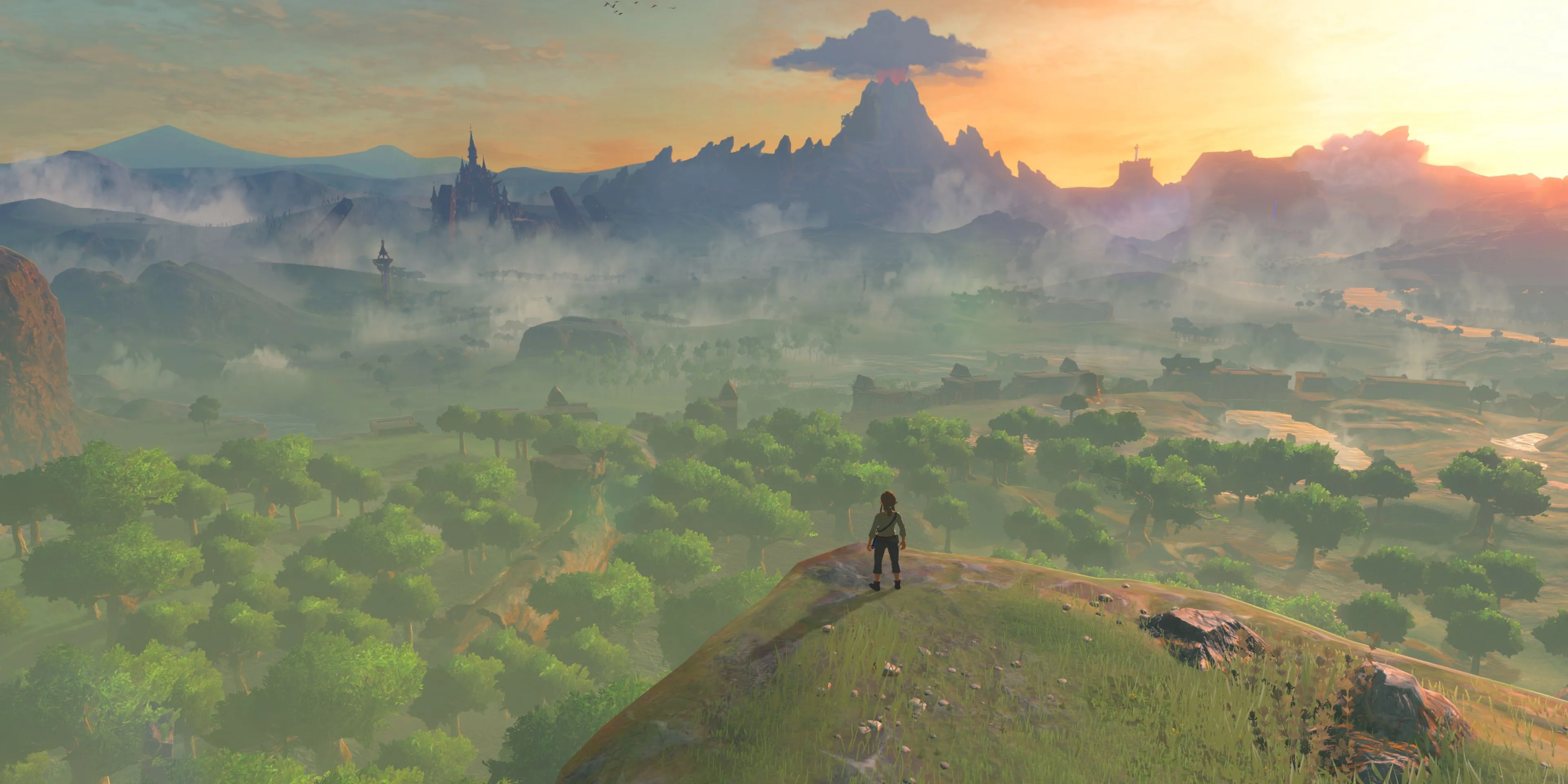 Screenshot phong cảnh rộng lớn trong game The Legend of Zelda Breath of the Wild