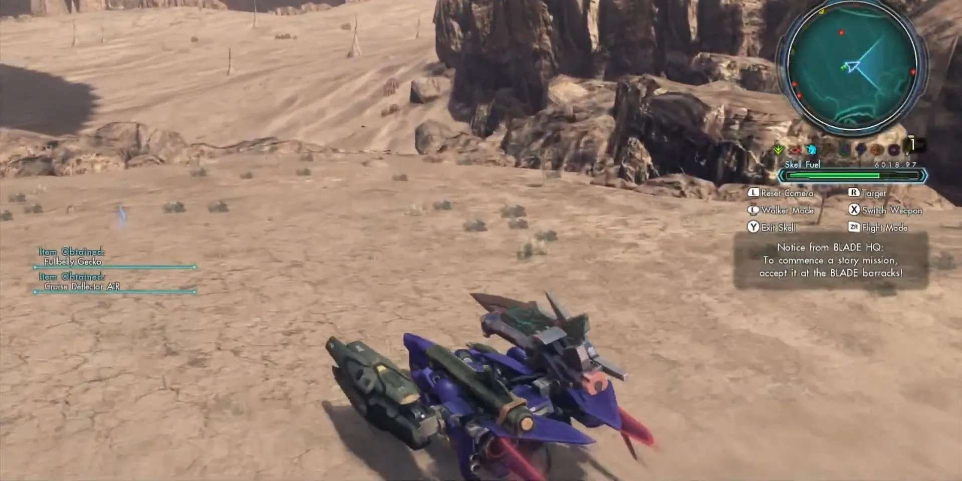 Skell Verus trong chế độ phương tiện ở Xenoblade Chronicles X