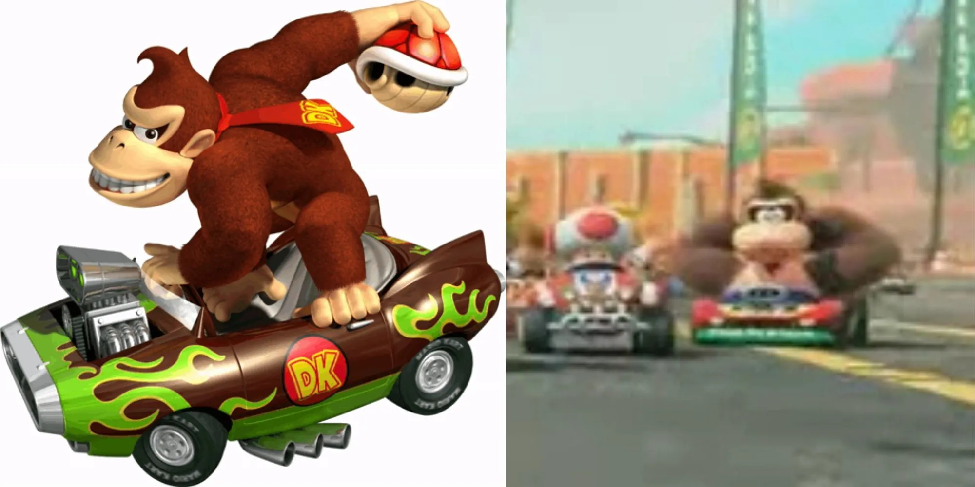 So sánh thiết kế Donkey Kong trong Mario Kart Wii (cũ) và Mario Kart 9/World (mới)
