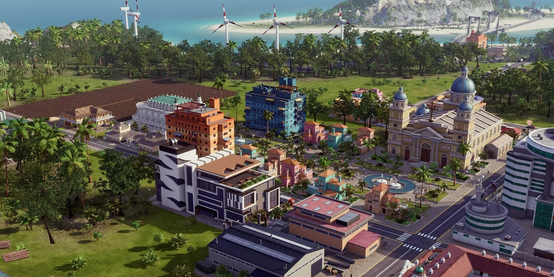 Thị trấn đảo nhỏ với những tòa nhà đầy màu sắc trong Tropico 6