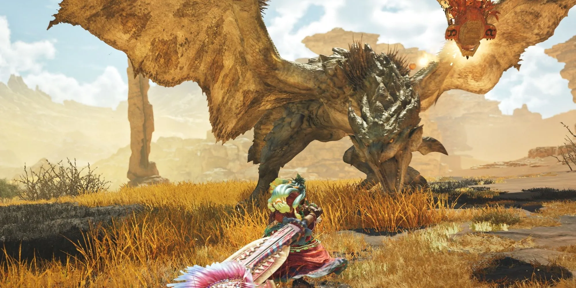 Thợ săn đối đầu quái vật khổng lồ trong game Monster Hunter phong cách hành động nhập vai