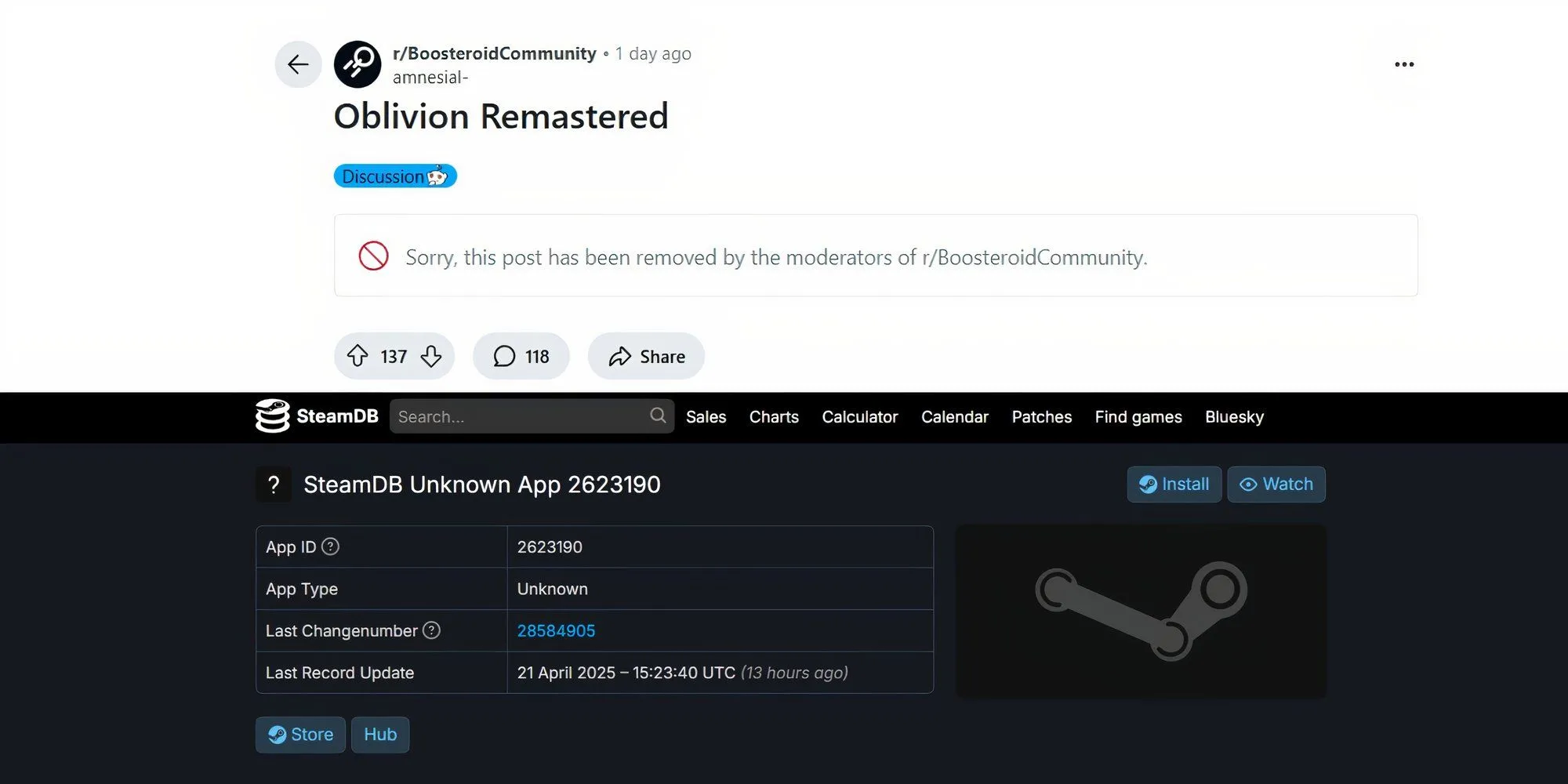Tổng hợp các bằng chứng rò rỉ về Oblivion Remastered từ GameRant Reddit và SteamDB