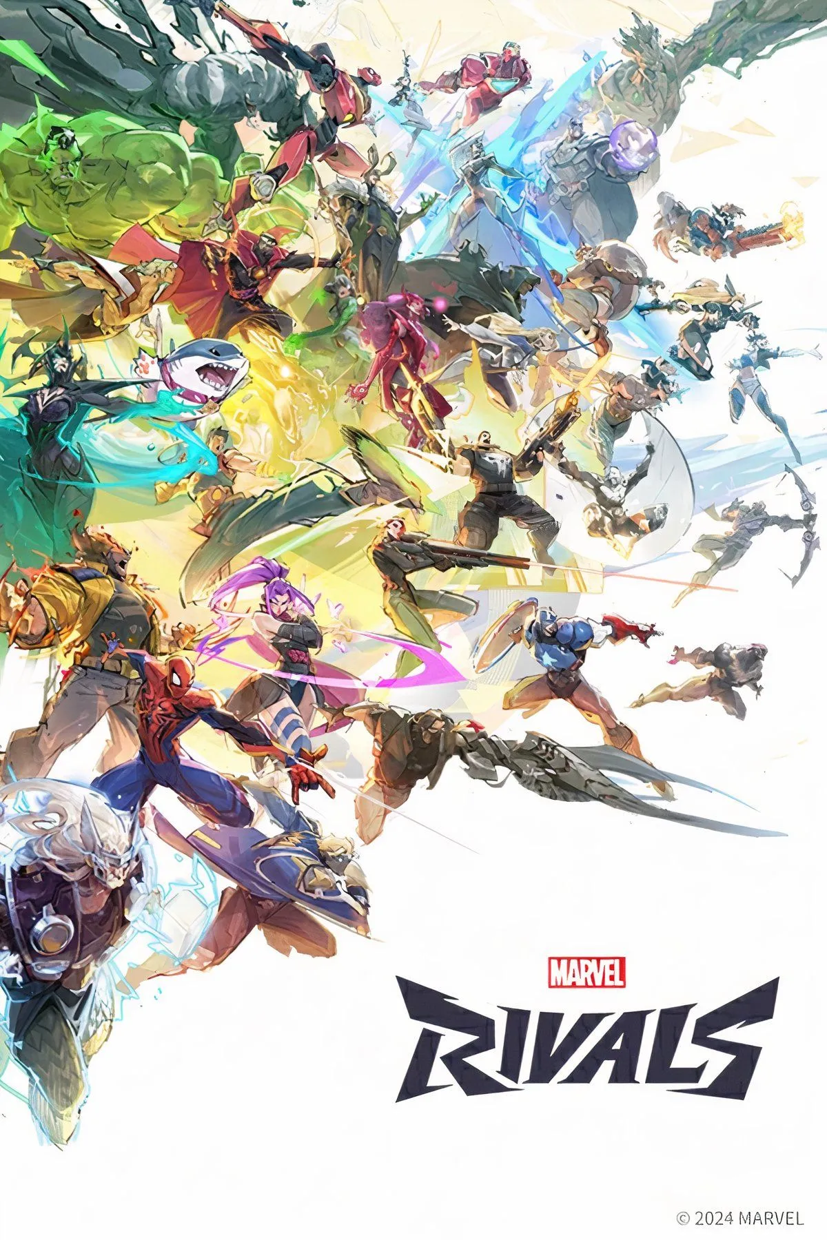 Tổng hợp các tướng Marvel Rivals trong một khung cảnh chiến đấu