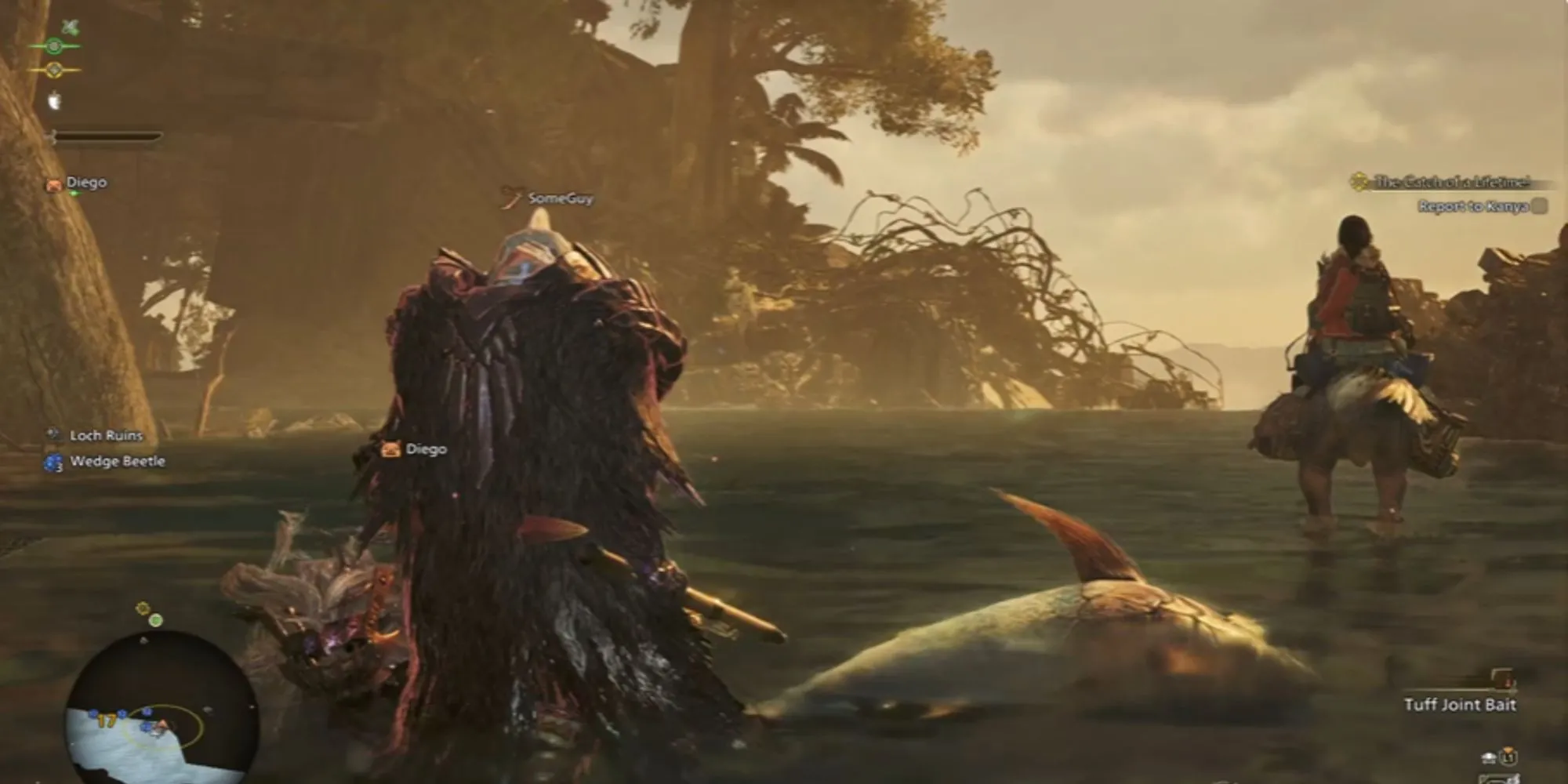 Tổng quan về các phần thưởng khi câu cá trong Monster Hunter Wilds.