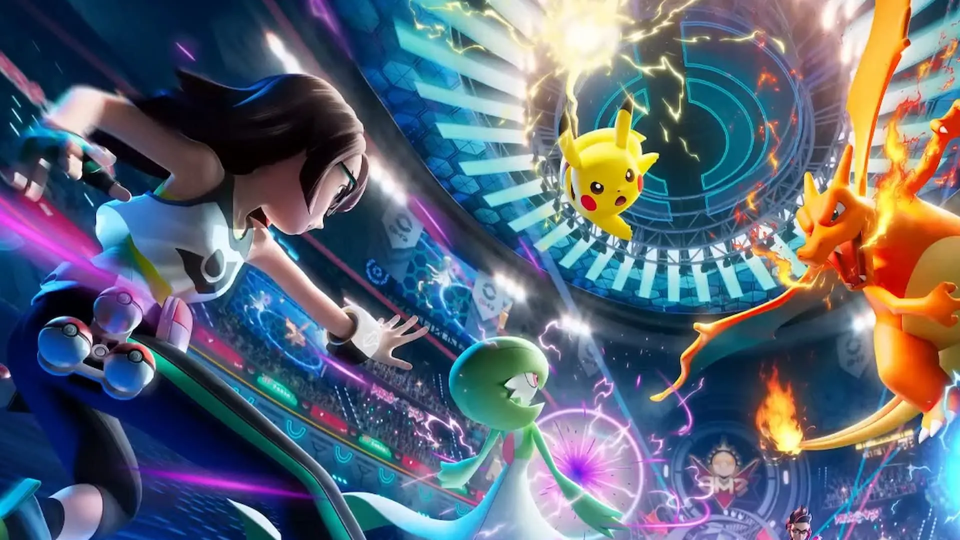 Trận đấu Pokemon Champions Charizard và Pikachu với hiệu ứng đồ họa ấn tượng