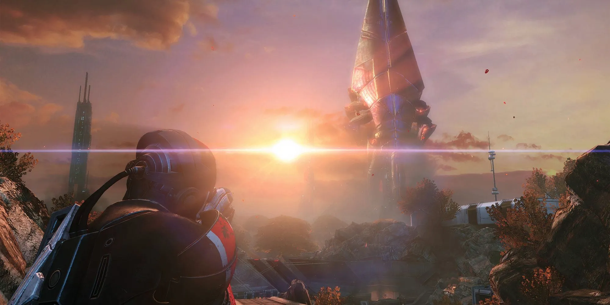 Tư lệnh Shepard đang nhắm bắn trong Mass Effect Legendary Edition