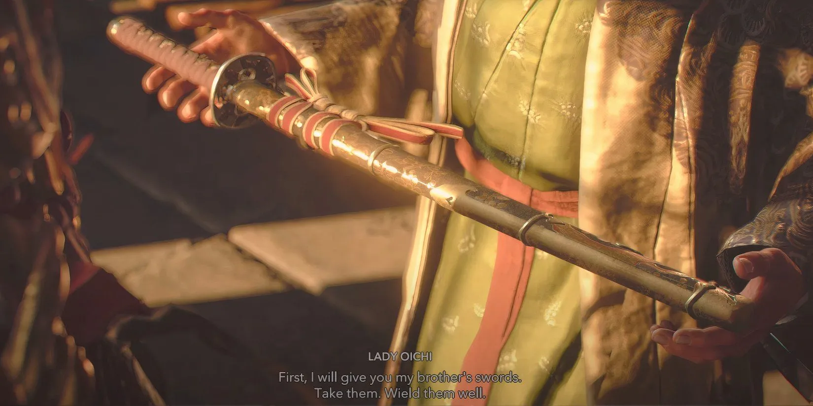 Yasuke nhận được kiếm Myth Slayer sau khi hoàn thành chuỗi nhiệm vụ The Mourner