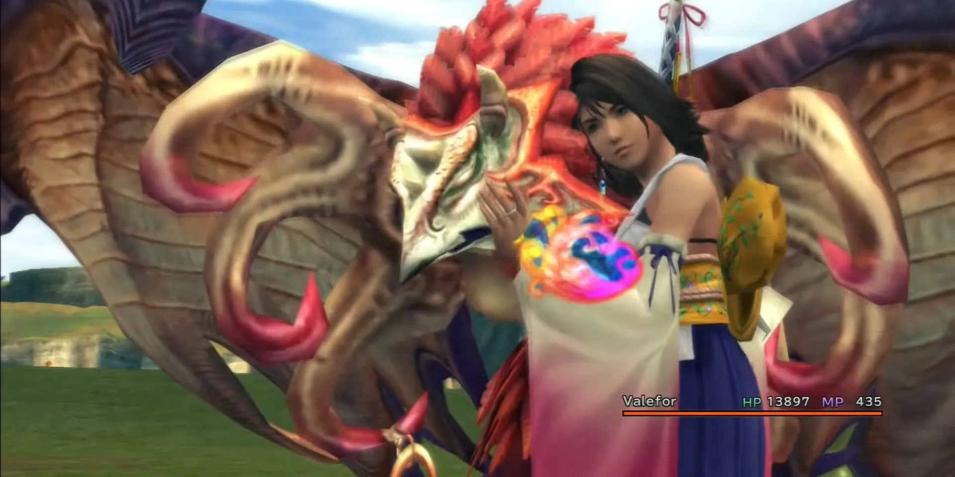 Yuna triệu hồi Valefor trong Final Fantasy X với hiệu ứng ấn tượng