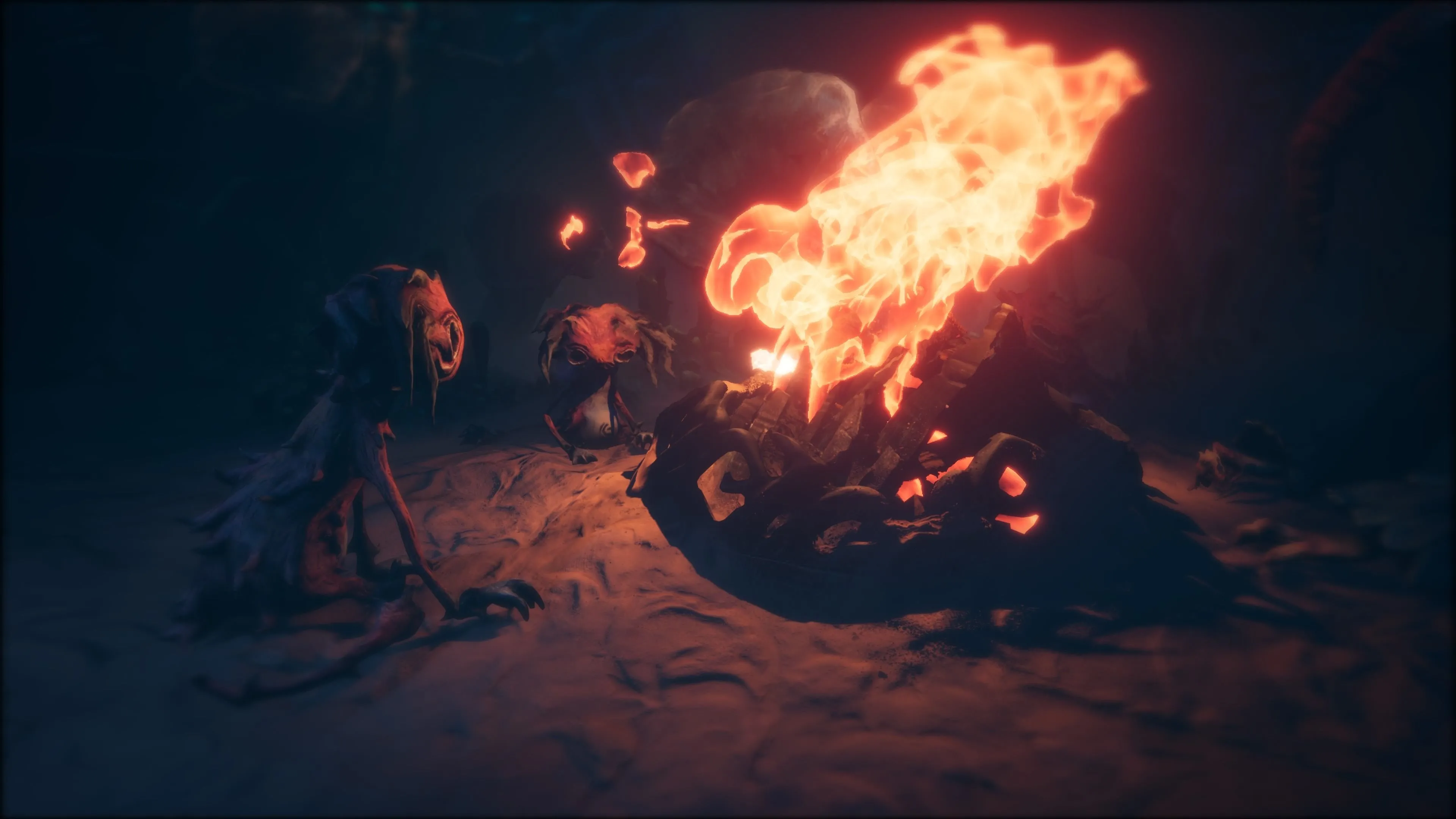 Ánh lửa trại trong game The Midnight Walk