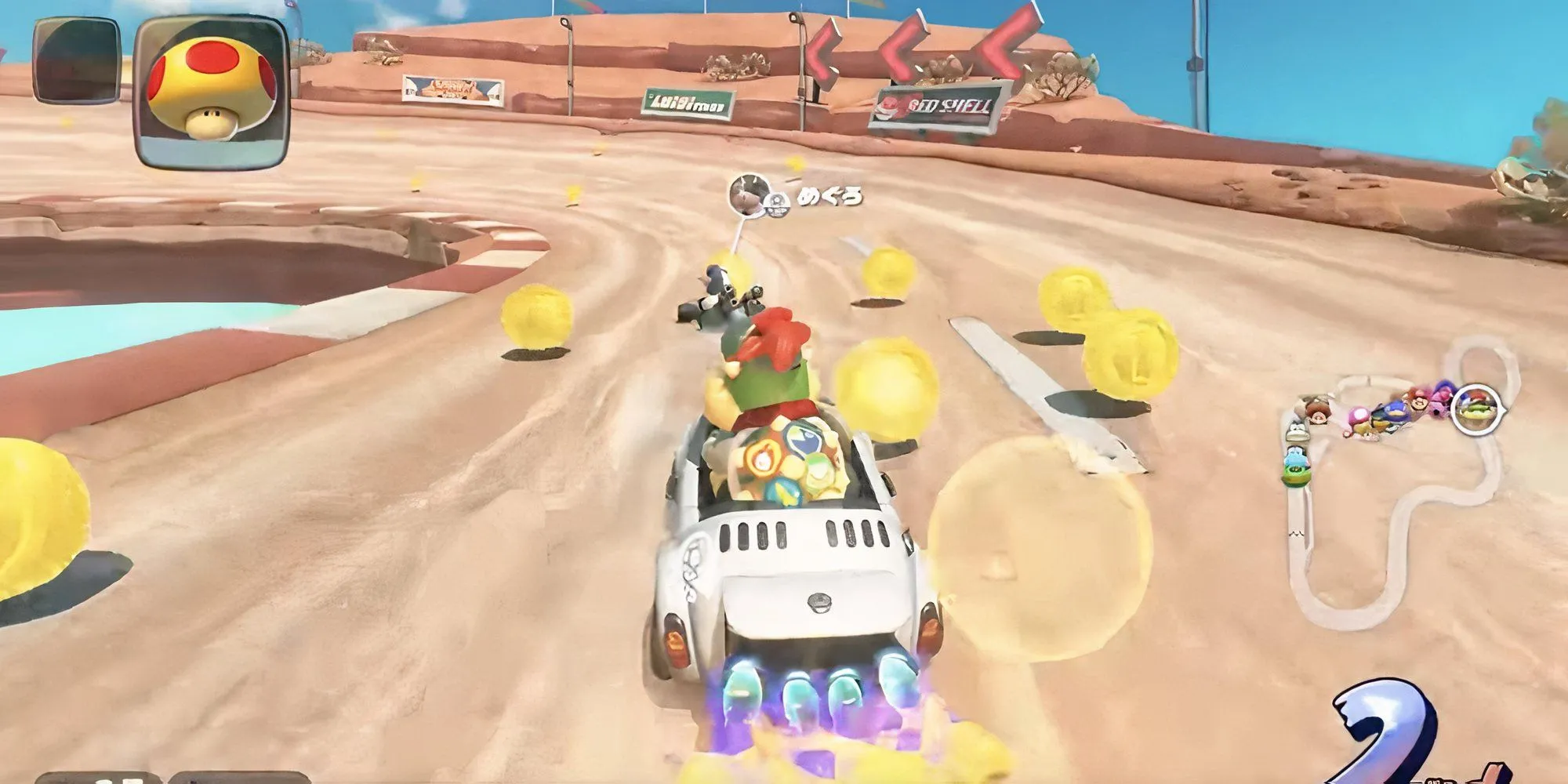Bản đồ nhỏ trong trailer Mario Kart World hé lộ khả năng có chế độ đảo ngược đường đua
