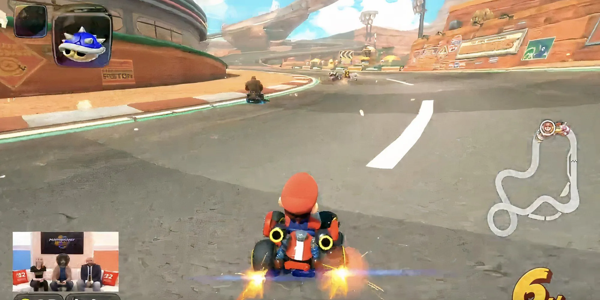 Đường đua Mario Circuit trong Mario Kart World nhìn từ buổi livestream Nintendo Treehouse