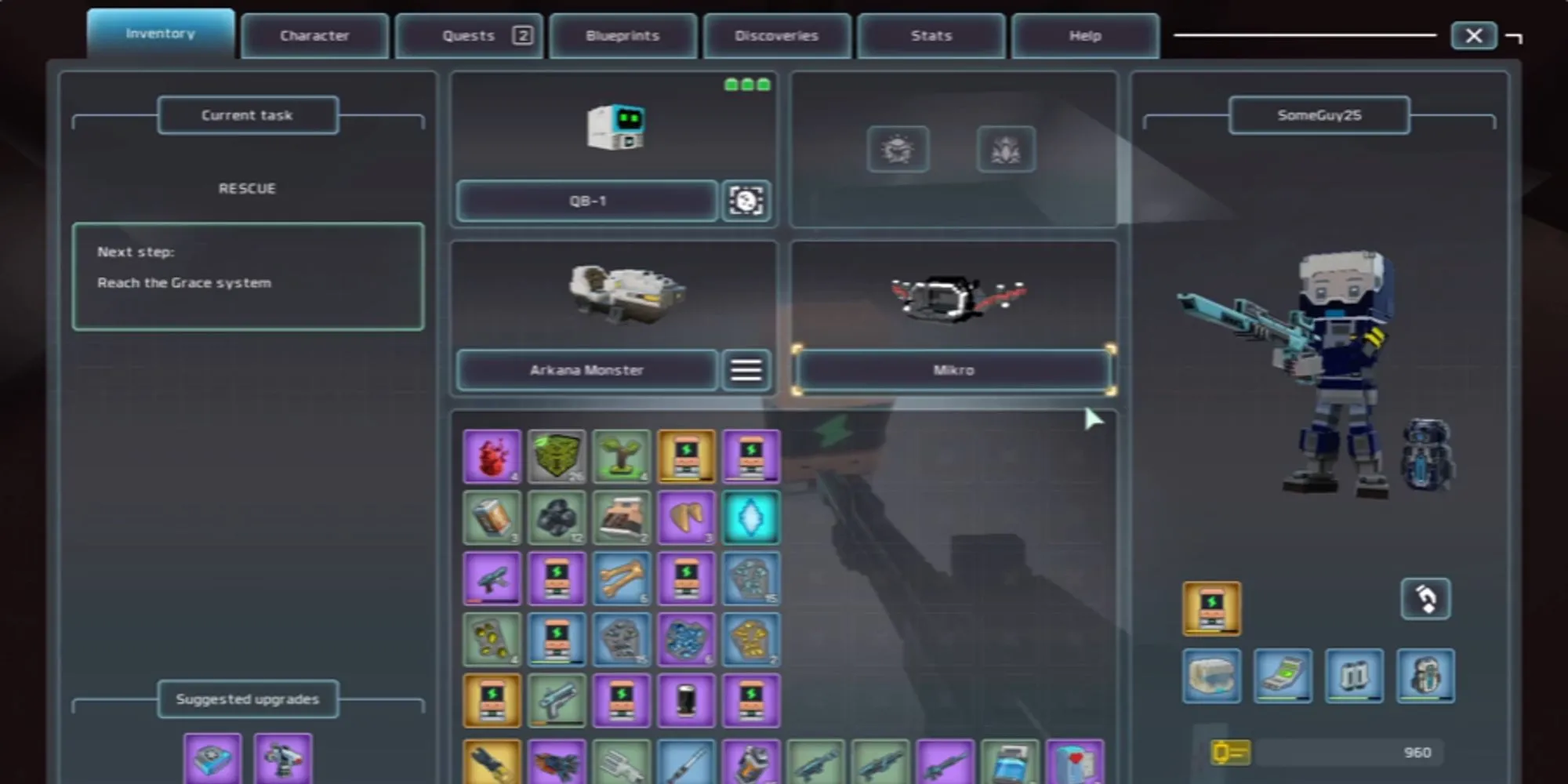 Giao diện hiển thị pin và năng lượng trong game Cubic Odyssey