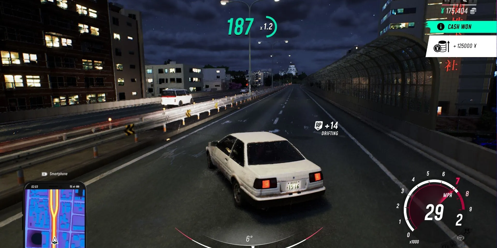 Người chơi drift xe qua các con phố trong JDM: Japanese Drift Master