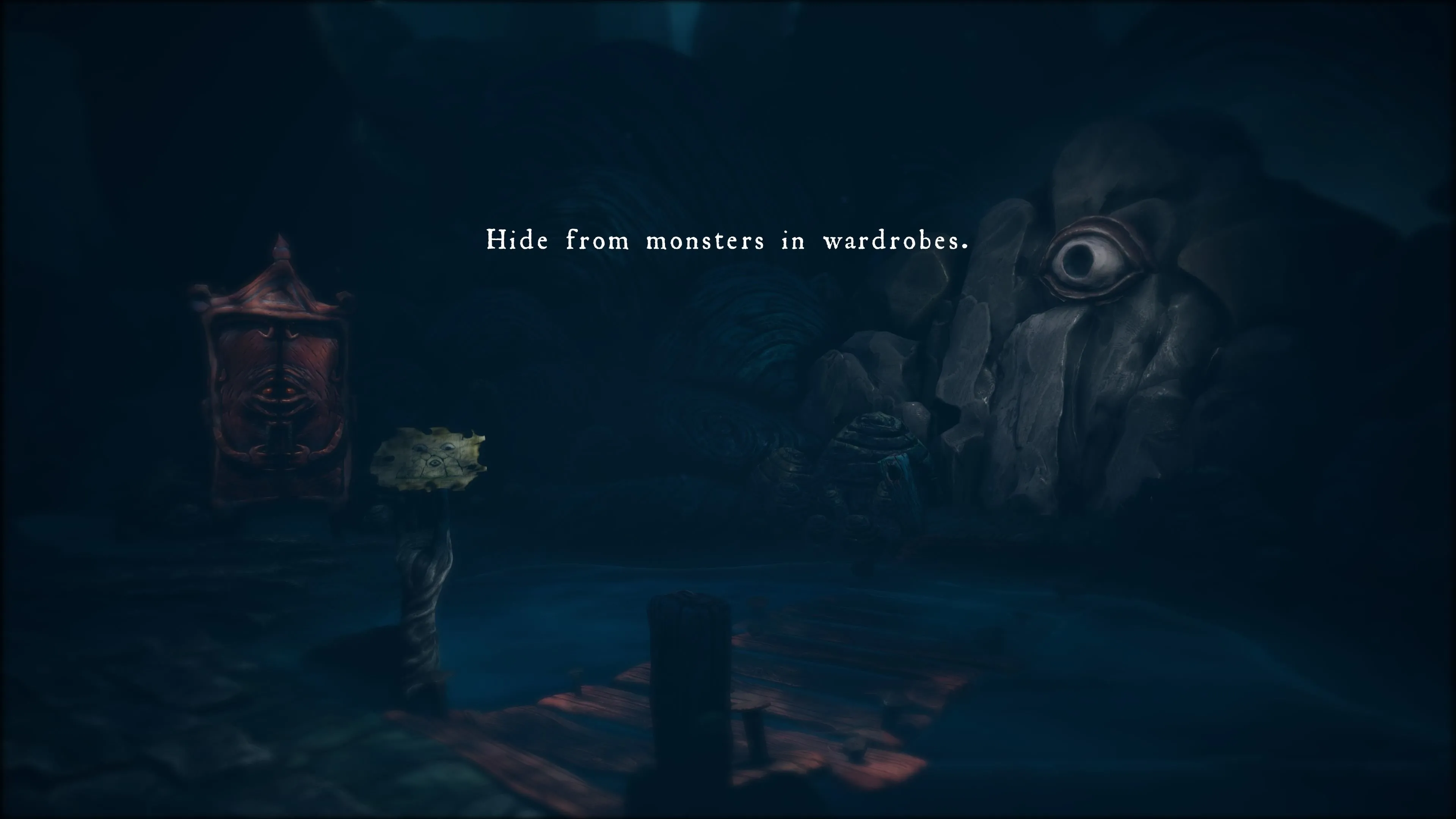Nhân vật ẩn trong tủ trong game The Midnight Walk