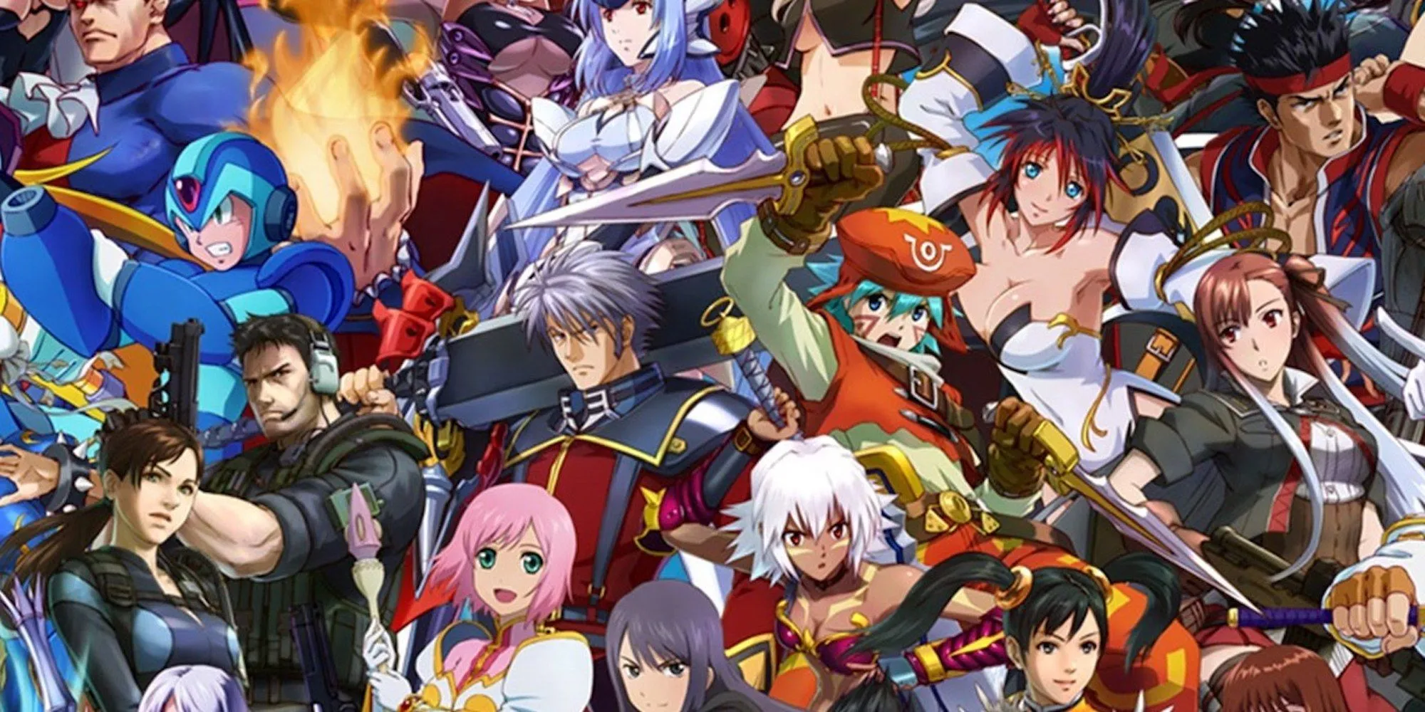 Ảnh quảng bá Project X Zone với sự góp mặt của dàn nhân vật đến từ các thương hiệu game nổi tiếng của Capcom, Sega và Bandai Namco.