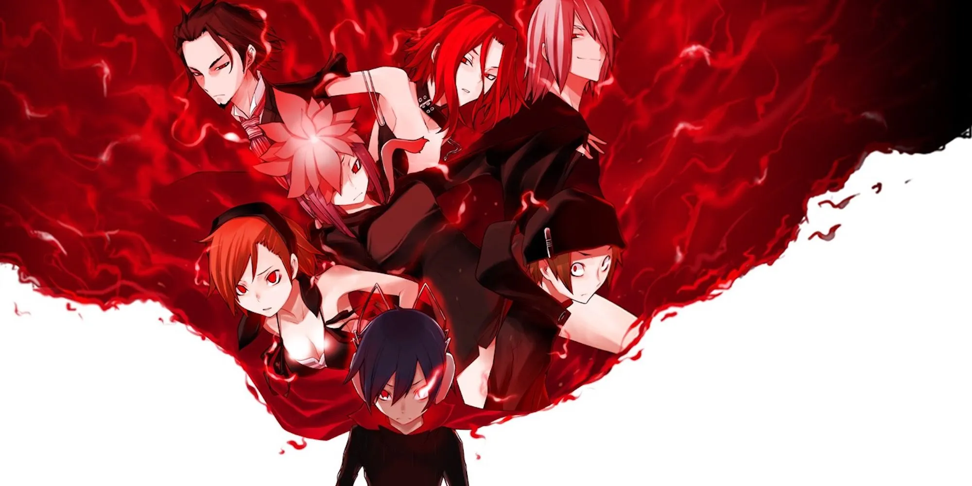 Ảnh quảng bá Shin Megami Tensei Devil Survivor với các nhân vật chính đang đối mặt với những con quỷ hùng mạnh.