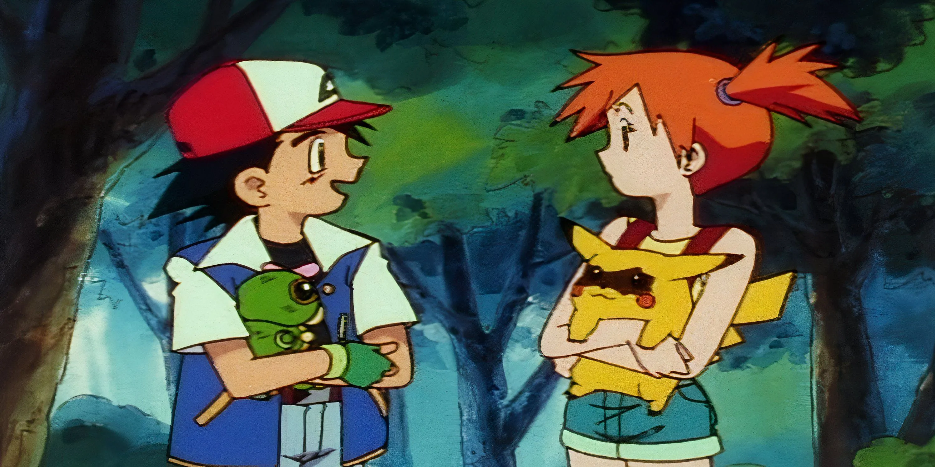 Ash bắt Caterpie trong series anime Pokemon, biểu tượng cho việc tìm kiếm Pokemon độc quyền
